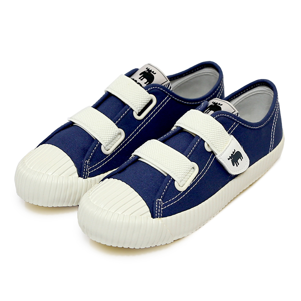 moz瑞典 駝鹿魔鬼氈帆布餅乾童鞋(復古藍)
