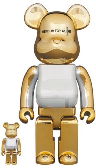 BE@RBRICK MEDICOM TOY PLUS GOLD CHROME + PINK GOLD CHRO