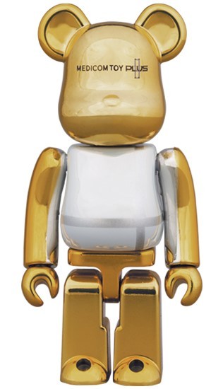 BE@RBRICK MEDICOM TOY PLUS GOLD CHROME + SILVER 