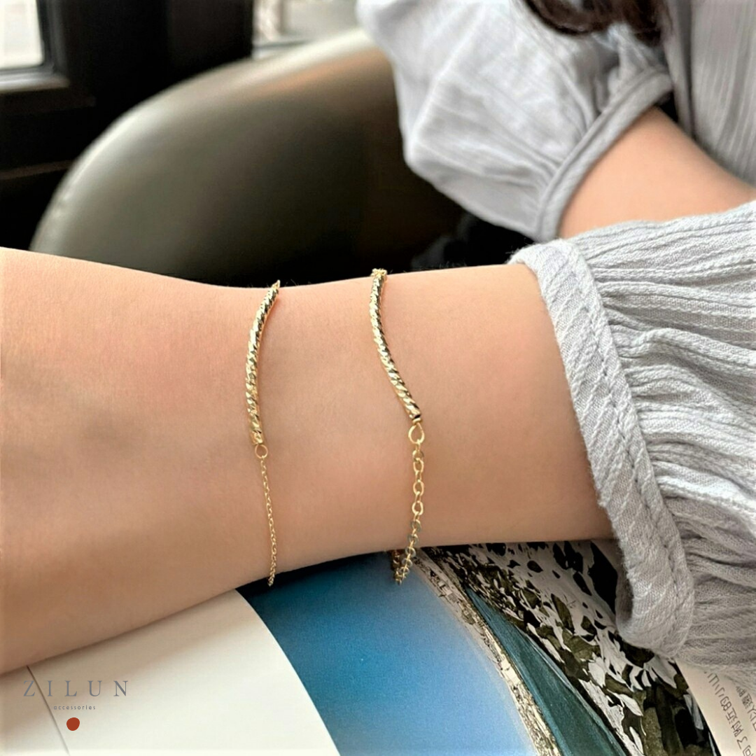 │簡約│粼粼波光 • 手鍊 • 美國14K注金 • 14kgf