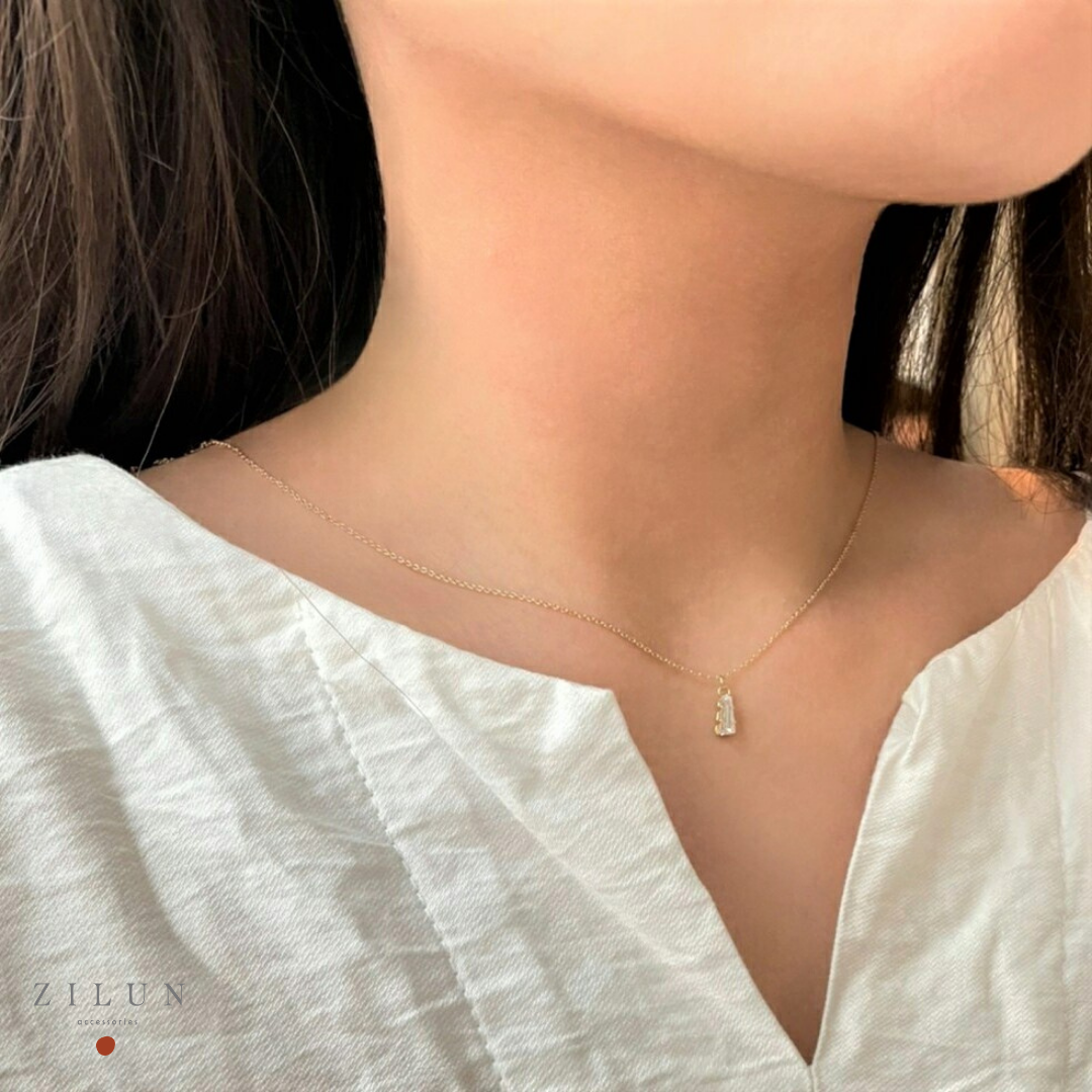 │輕珠寶│黃金糖 • 微鑲白鋯石 • 項鍊 • 14K注金 • 14kgf