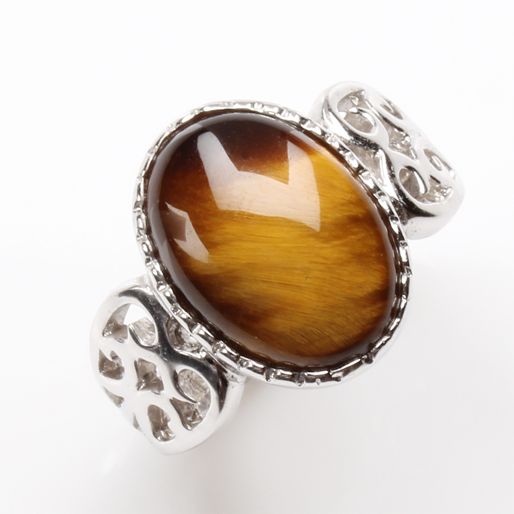 【雅紅珠寶】天然黃金虎眼石戒指-925銀飾-出類拔萃-R0248