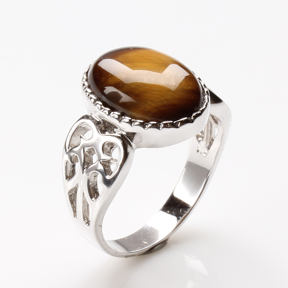 【雅紅珠寶】天然黃金虎眼石戒指-925銀飾-出類拔萃-R0248