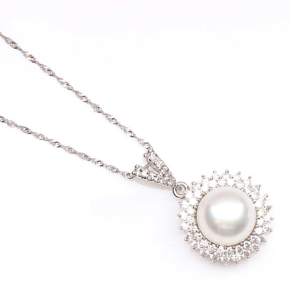 【雅紅珠寶】天然珍珠項鍊-925銀飾-幸福圓滿-N0182