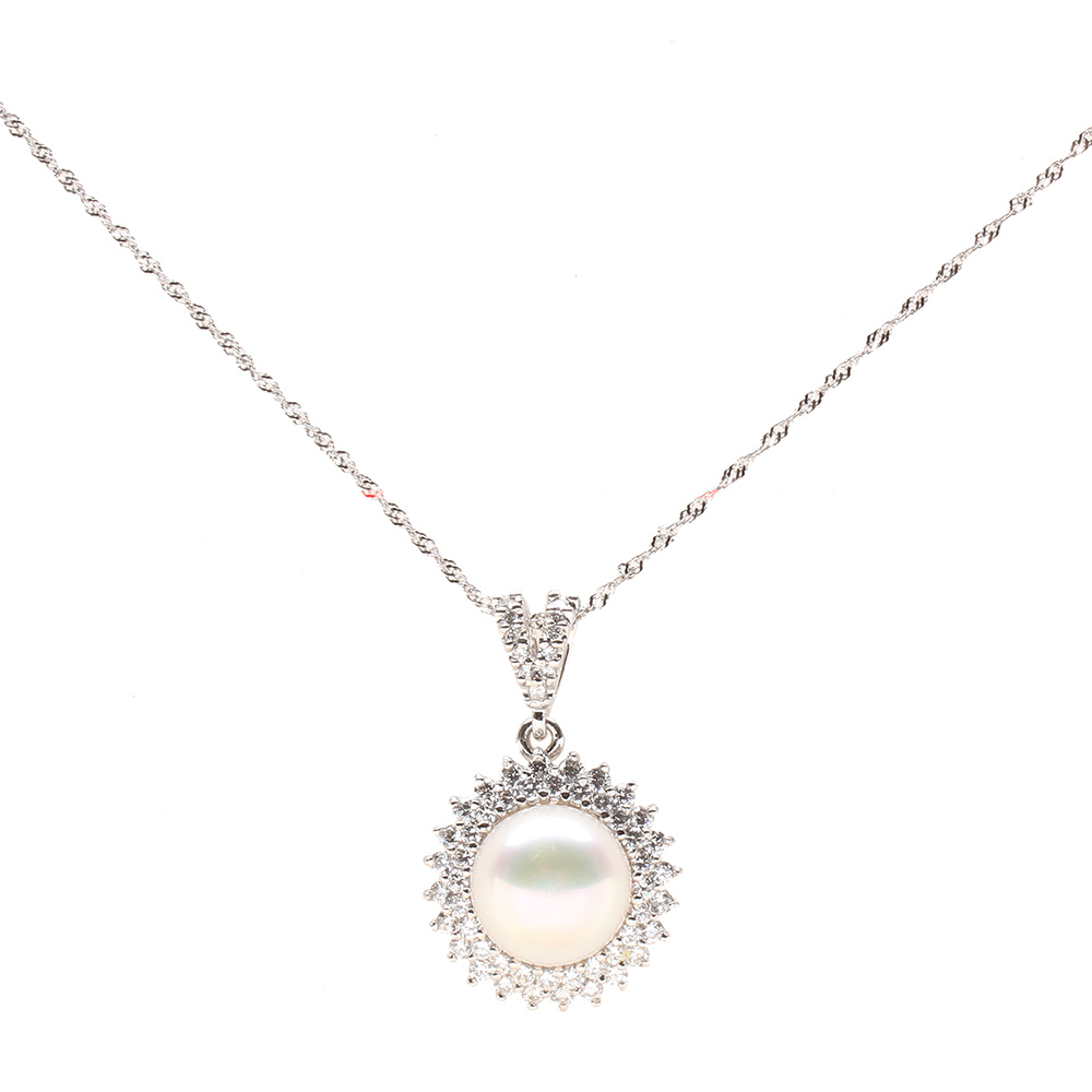 【雅紅珠寶】天然珍珠項鍊-925銀飾-幸福圓滿-N0182