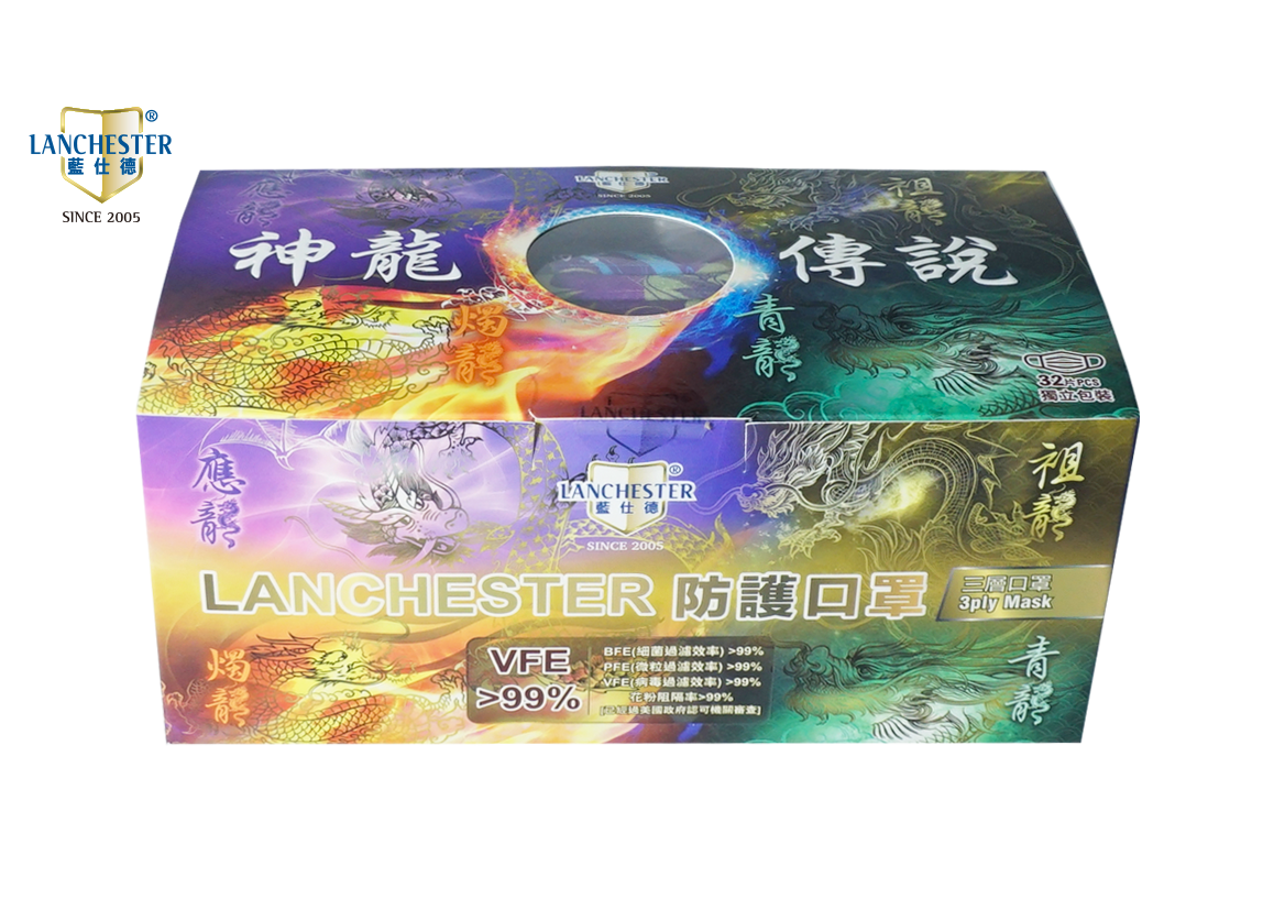【神龍傳說】Lanchester 成人三層防護口罩 三十二片 獨立包裝