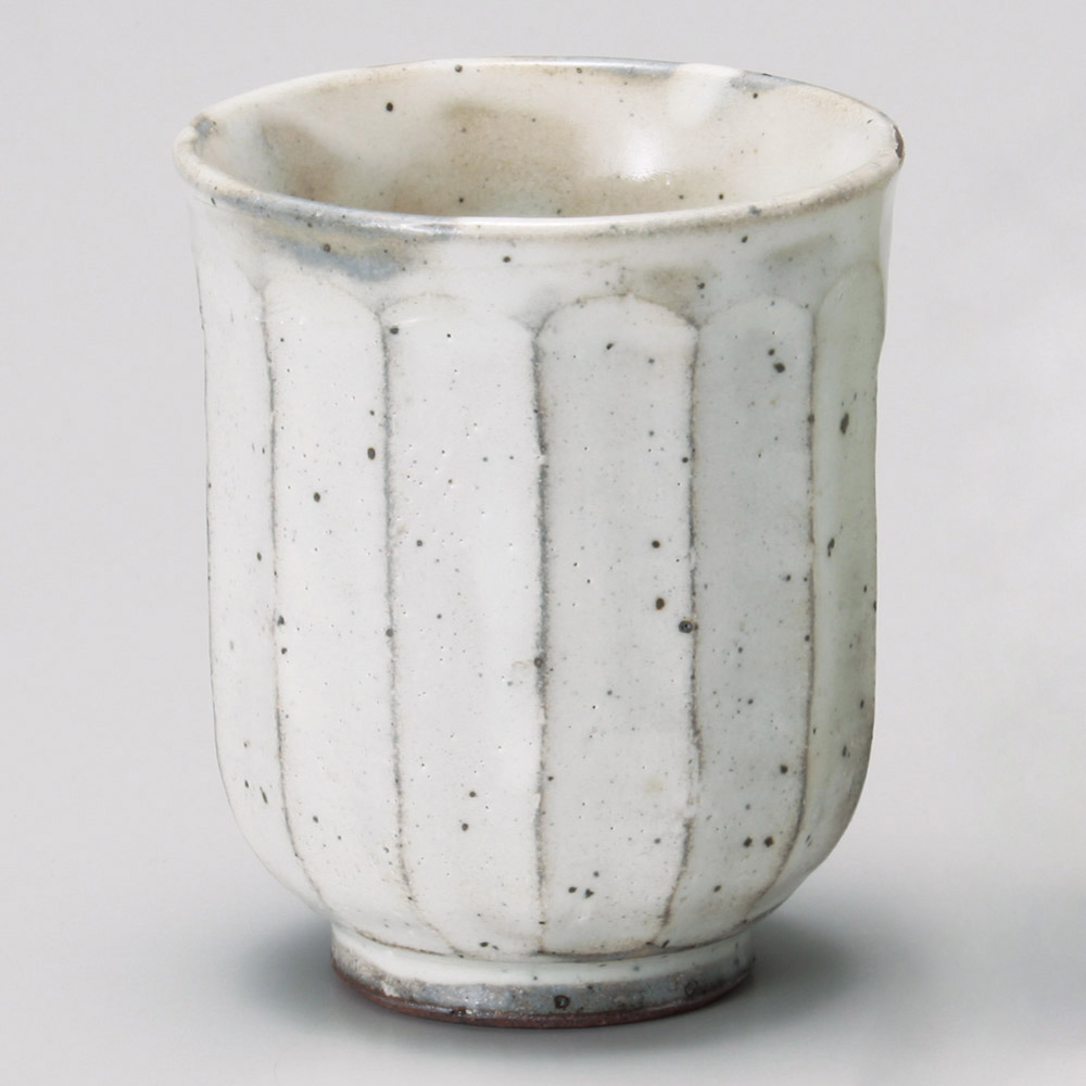 【美濃燒】粉引 面取茶杯-大