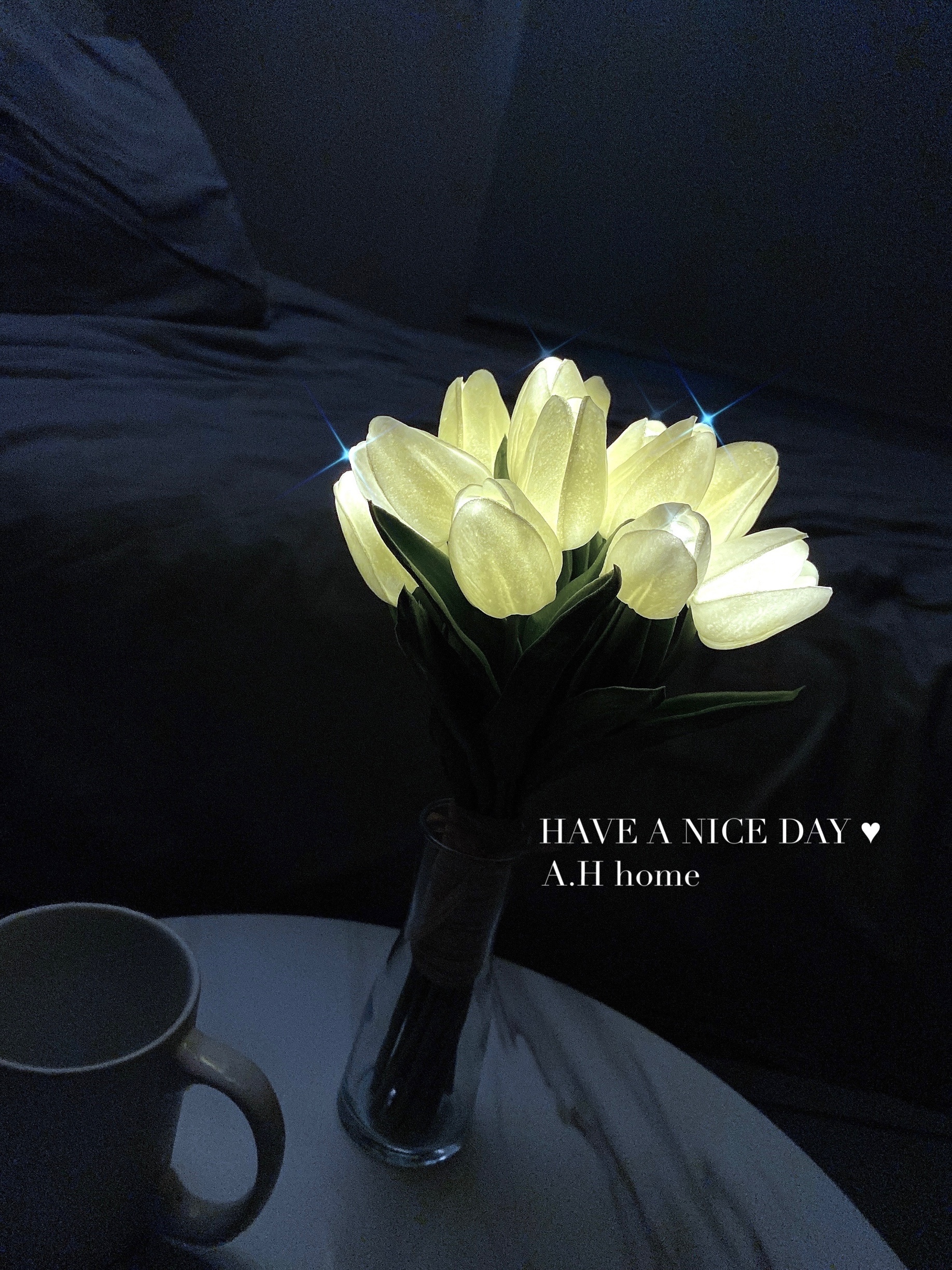 【ＡＨ802】ins手工鬱金香花束夜燈