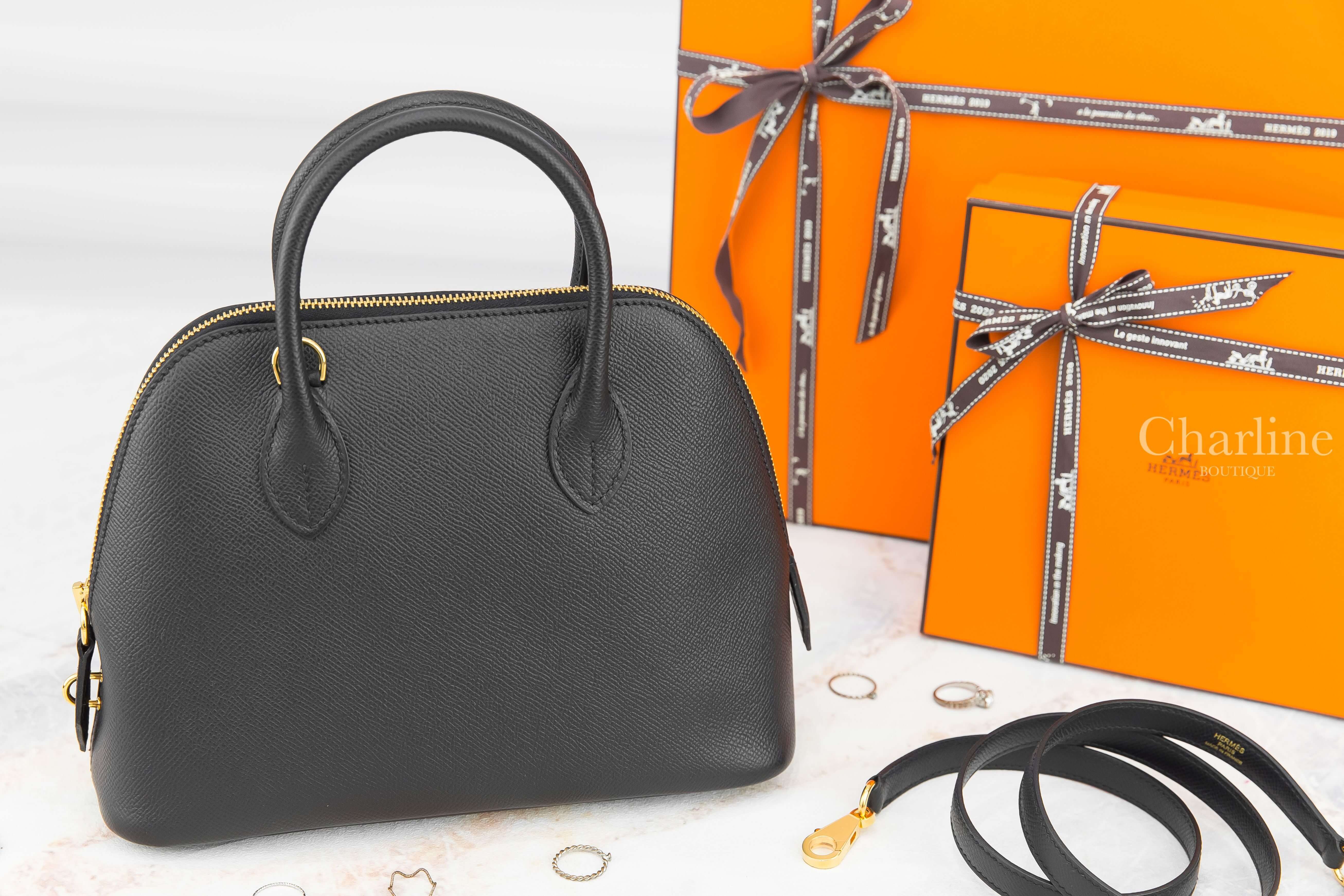 Hermès Bolide 1923 25cm 89 Noir Veau Epsom 黑色金釦手提肩背包