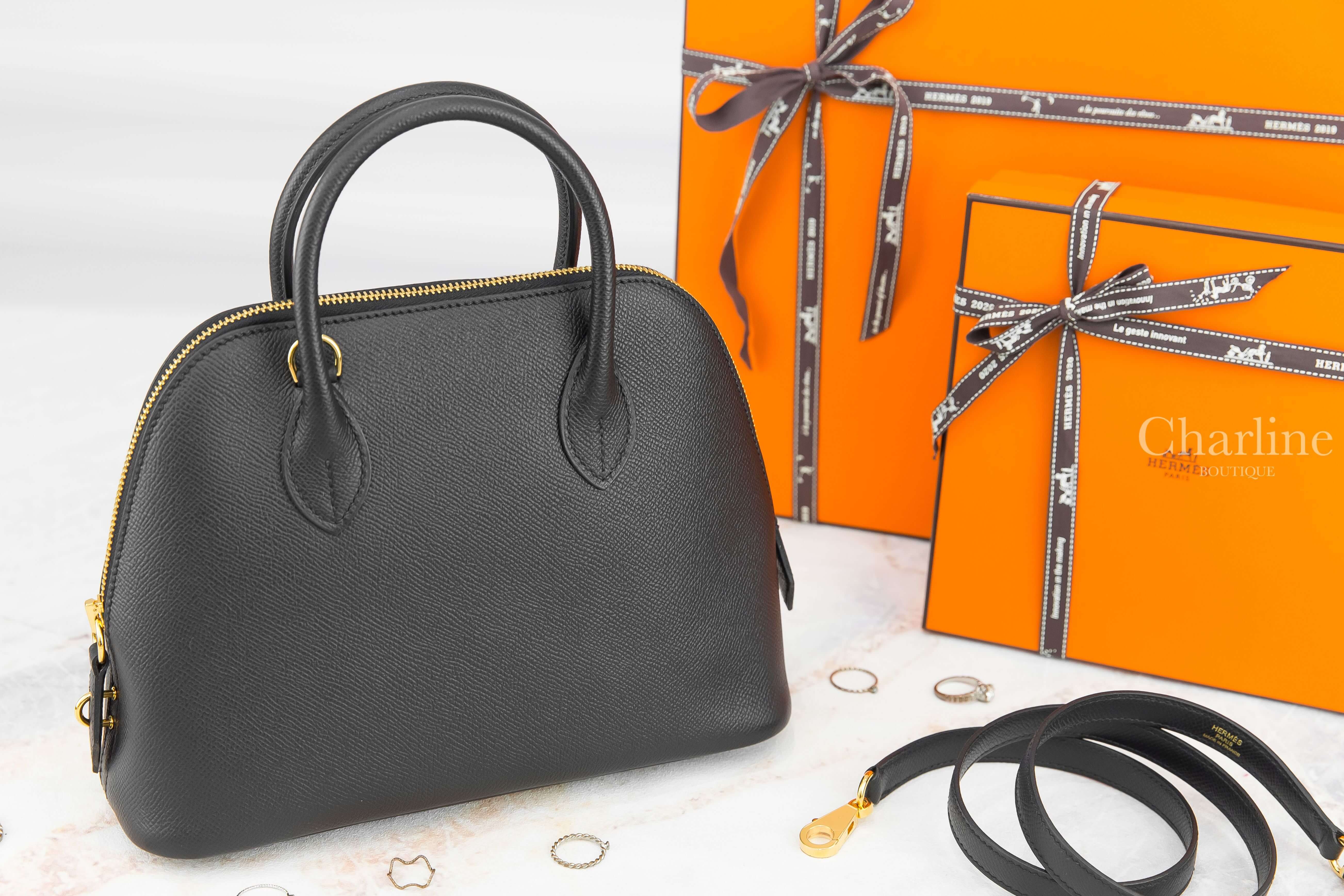 Hermès Sac Bolide 1923 25cm 89 Noir Veau Epsom Z刻黑色金釦手提肩背包-Charline Boutique 精品代購