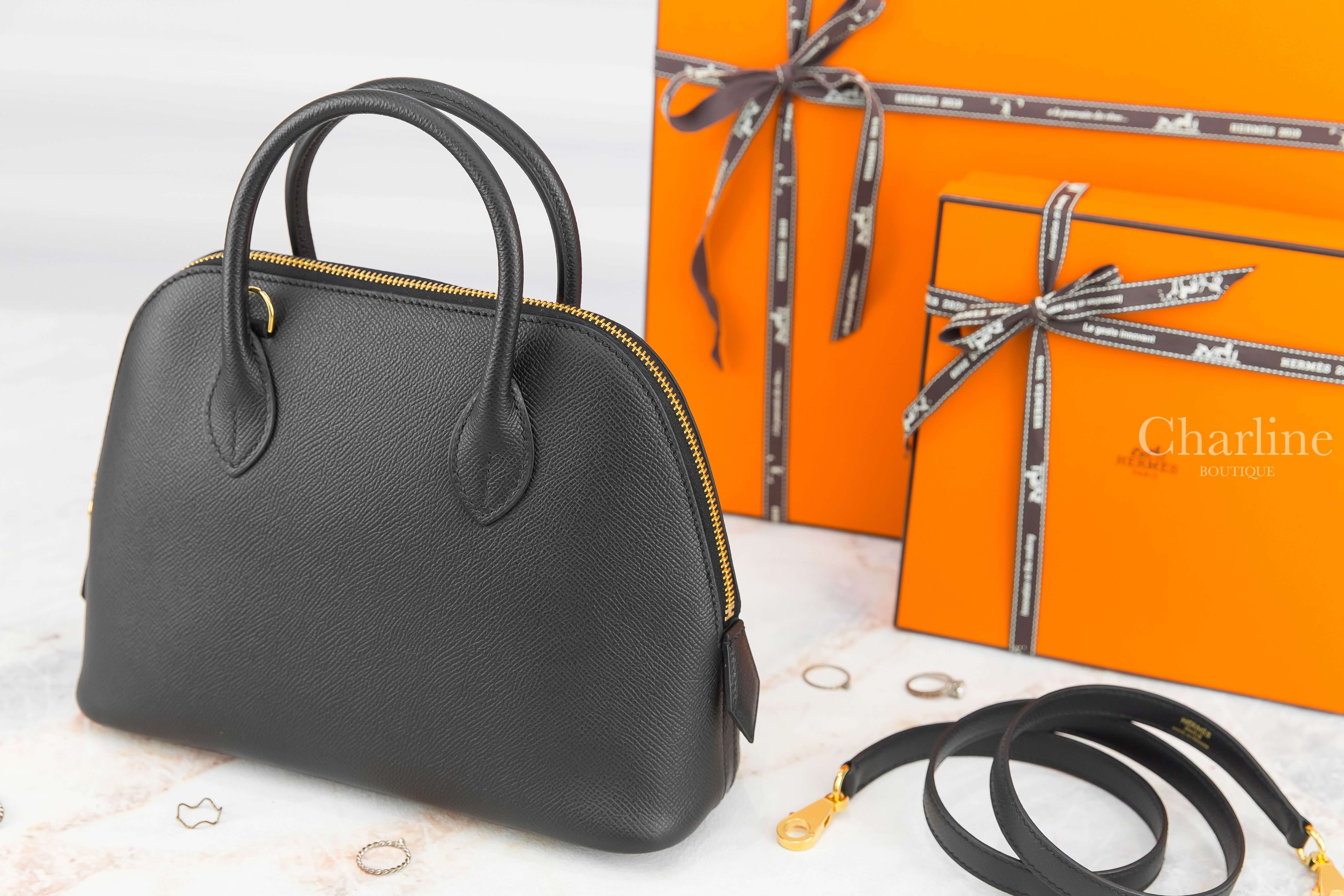 Hermès Sac Bolide 1923 25cm 89 Noir Veau Epsom Z刻黑色金釦手提肩背包-Charline Boutique 精品代購