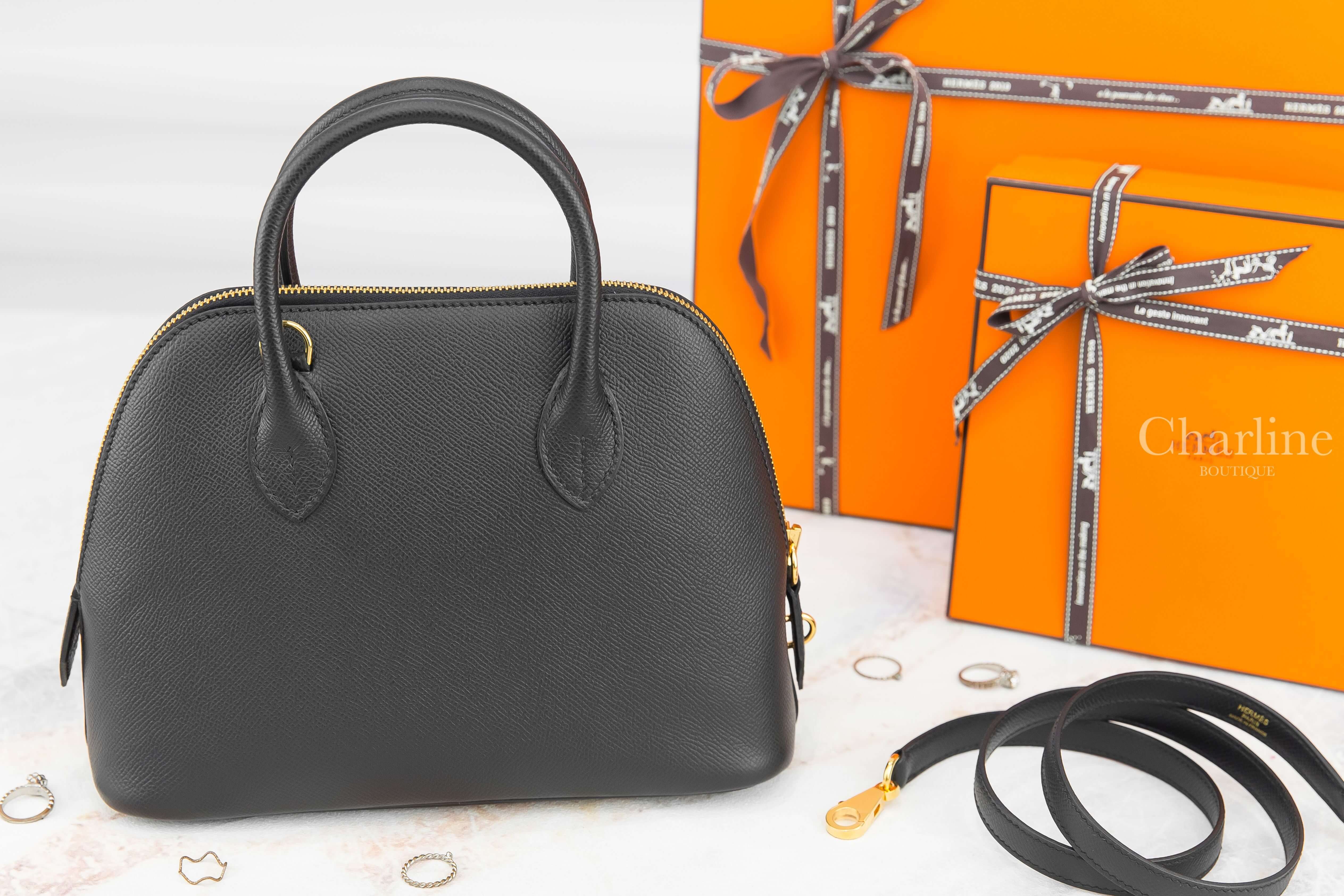 Hermès Sac Bolide 1923 25cm 89 Noir Veau Epsom Z刻黑色金釦手提肩背包-Charline Boutique 精品代購