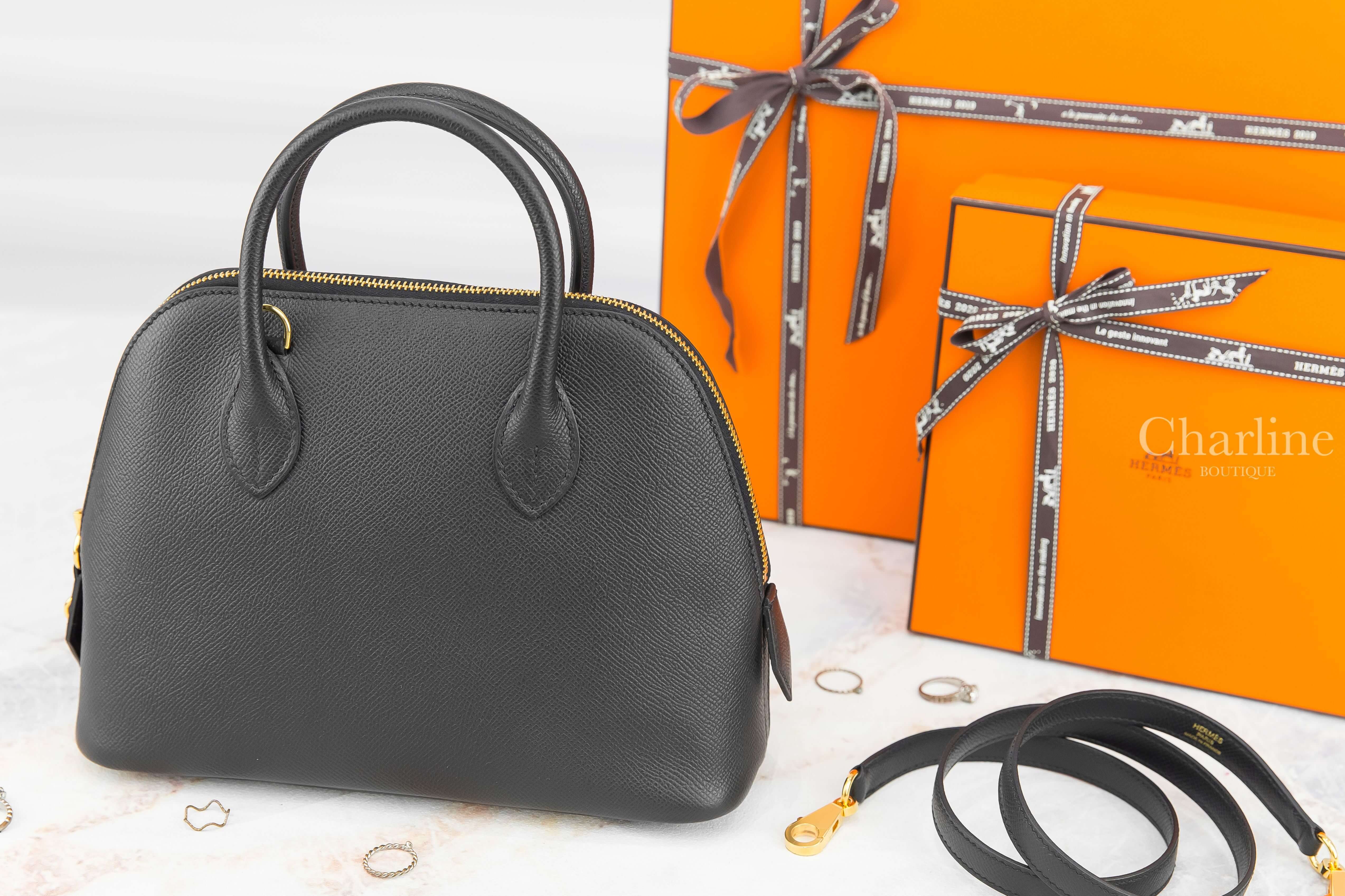 Hermès Sac Bolide 1923 25cm 89 Noir Veau Epsom Z刻黑色金釦手提肩背包-Charline Boutique 精品代購