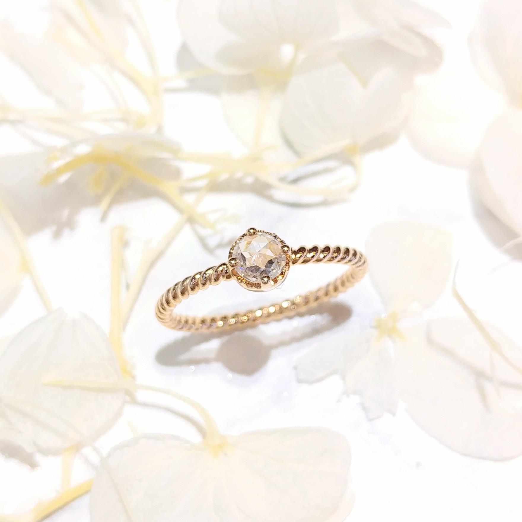 18K Rose Gold 0.23ct Diamond Ring