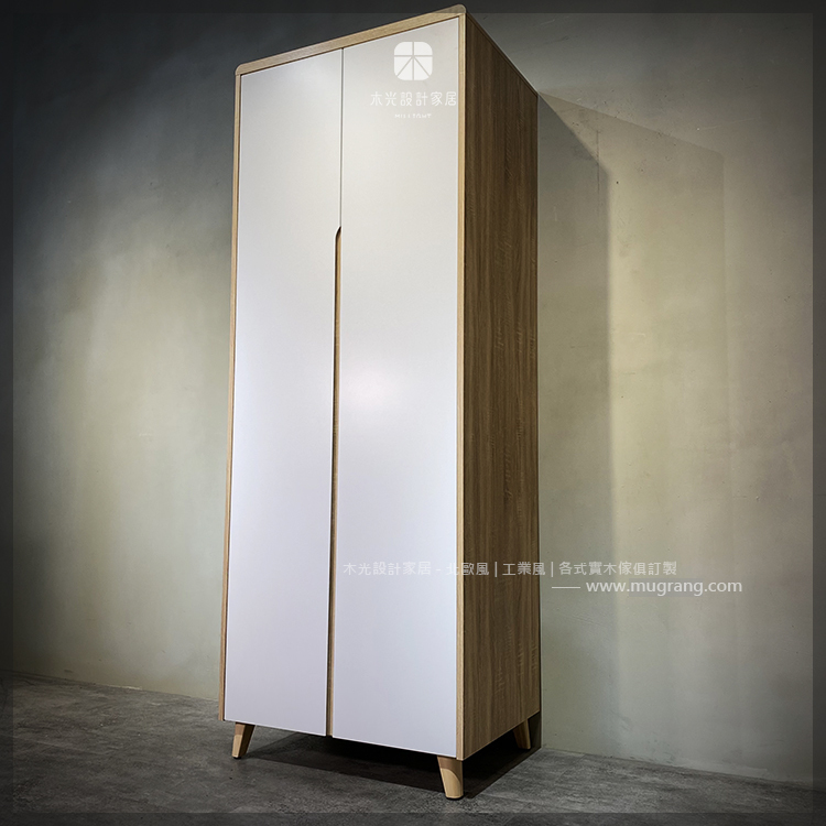 Panis-細緻木紋純白衣櫃