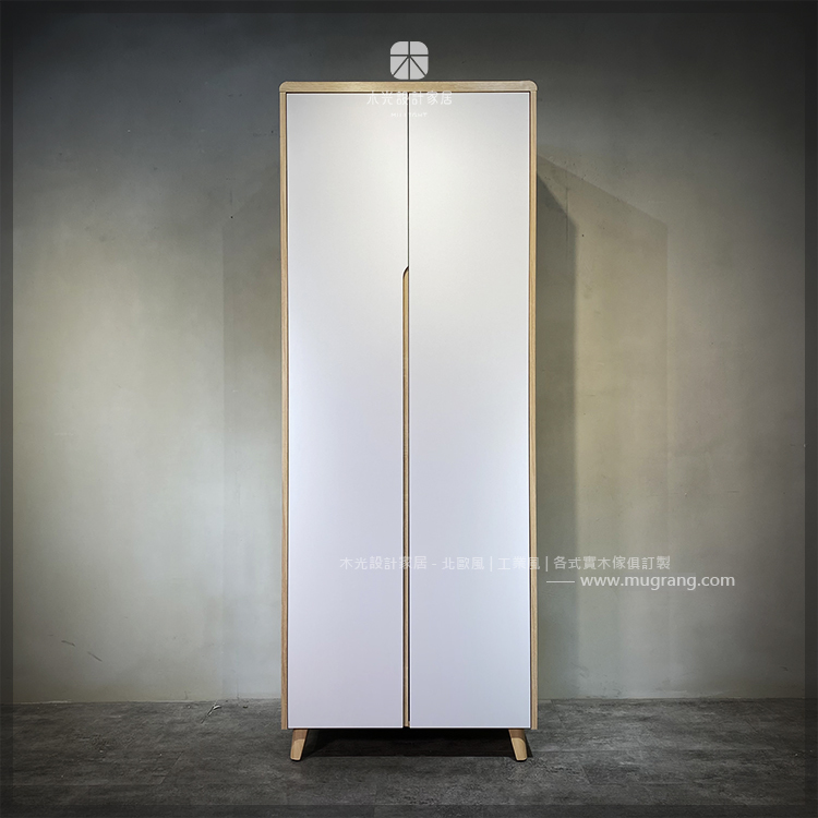 Panis-細緻木紋純白衣櫃