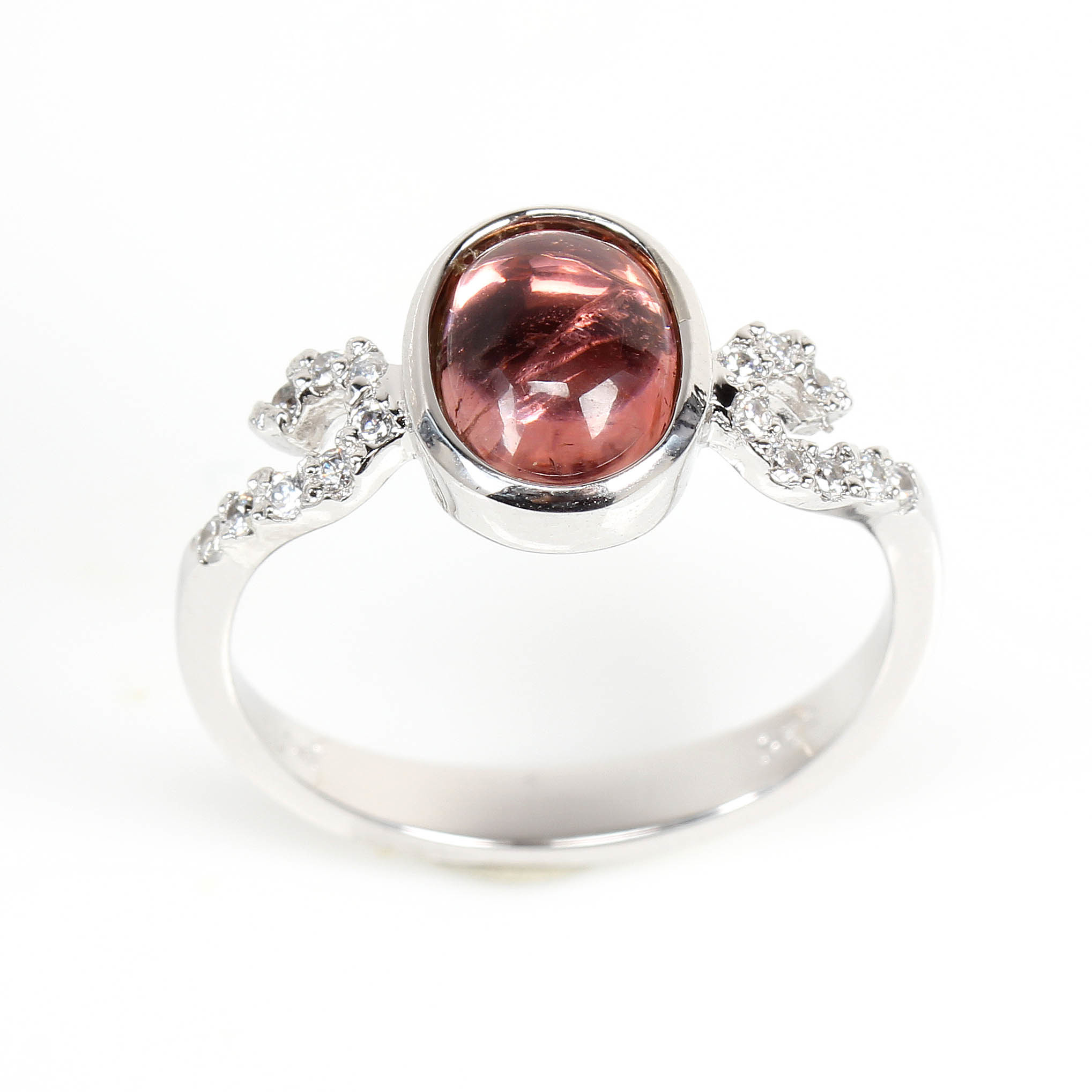 【雅紅珠寶】天然紅碧璽戒指-925銀飾-拈花一笑-R0365