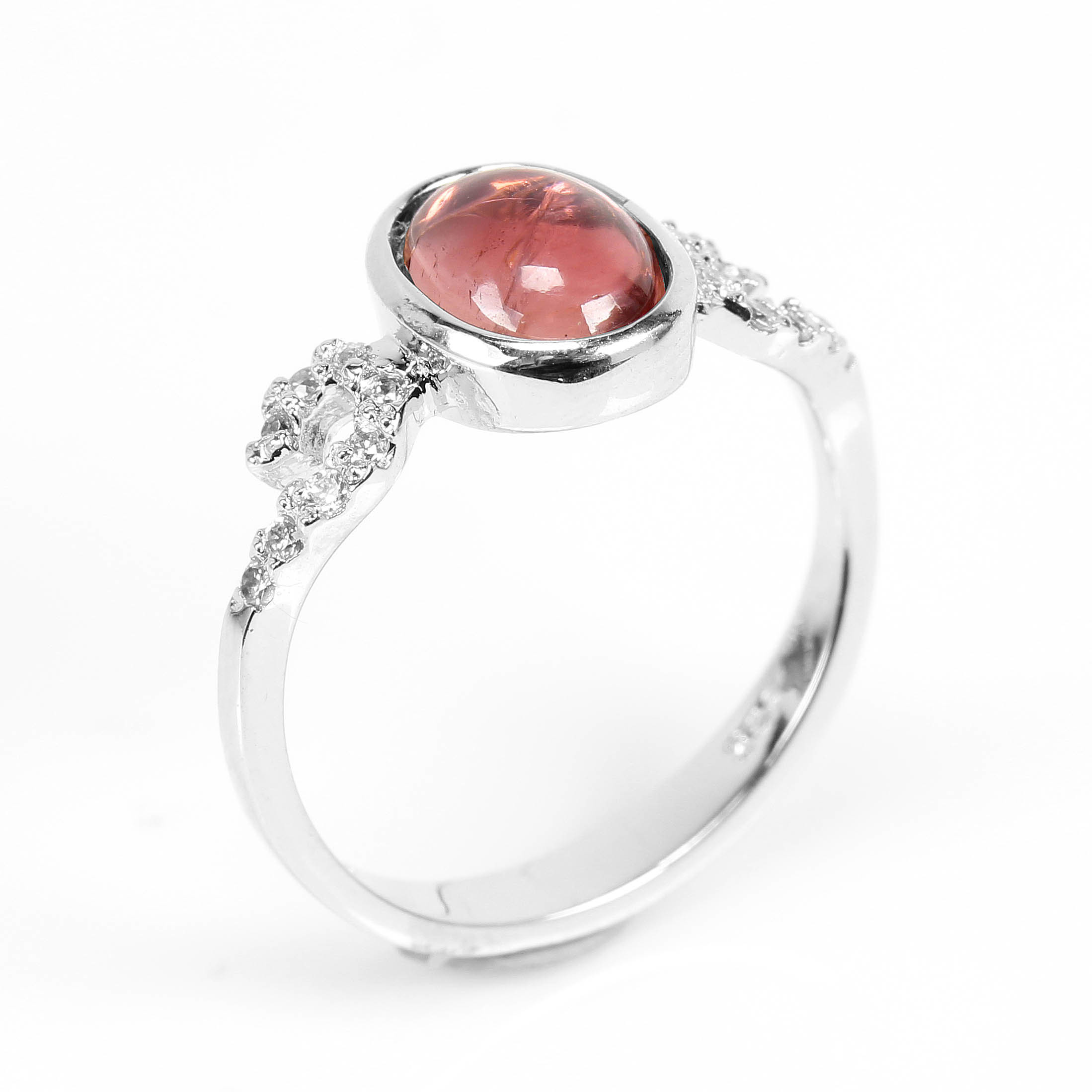 【雅紅珠寶】天然紅碧璽戒指-925銀飾-拈花一笑-R0365