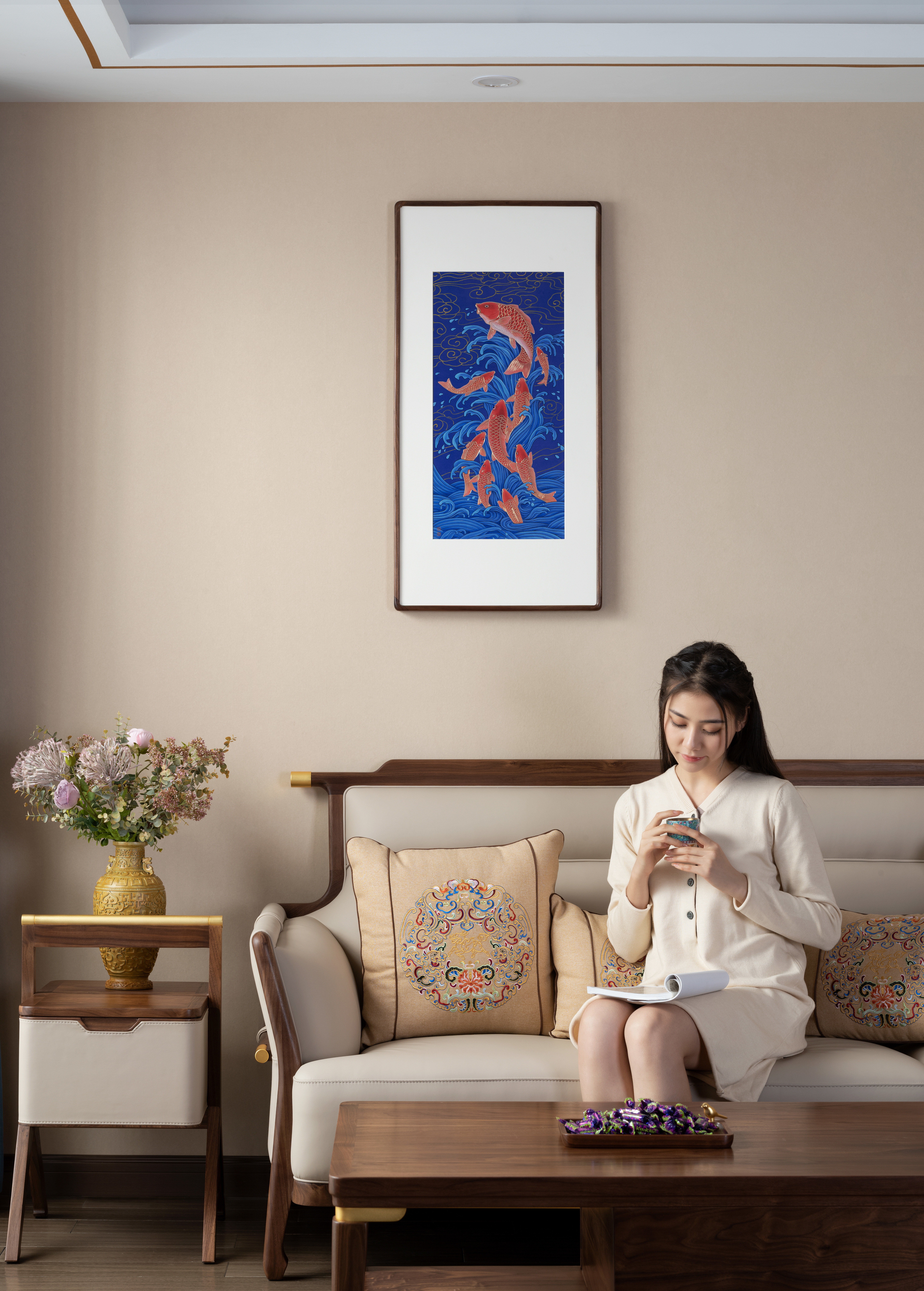 九魚聚財(銅雕畫)◇已停產◇