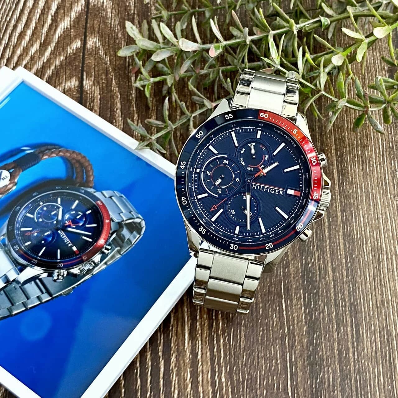 【Tommy Hilfiger】潮流藍面三眼不鏽鋼男錶 1791718 46mm 現代鐘錶