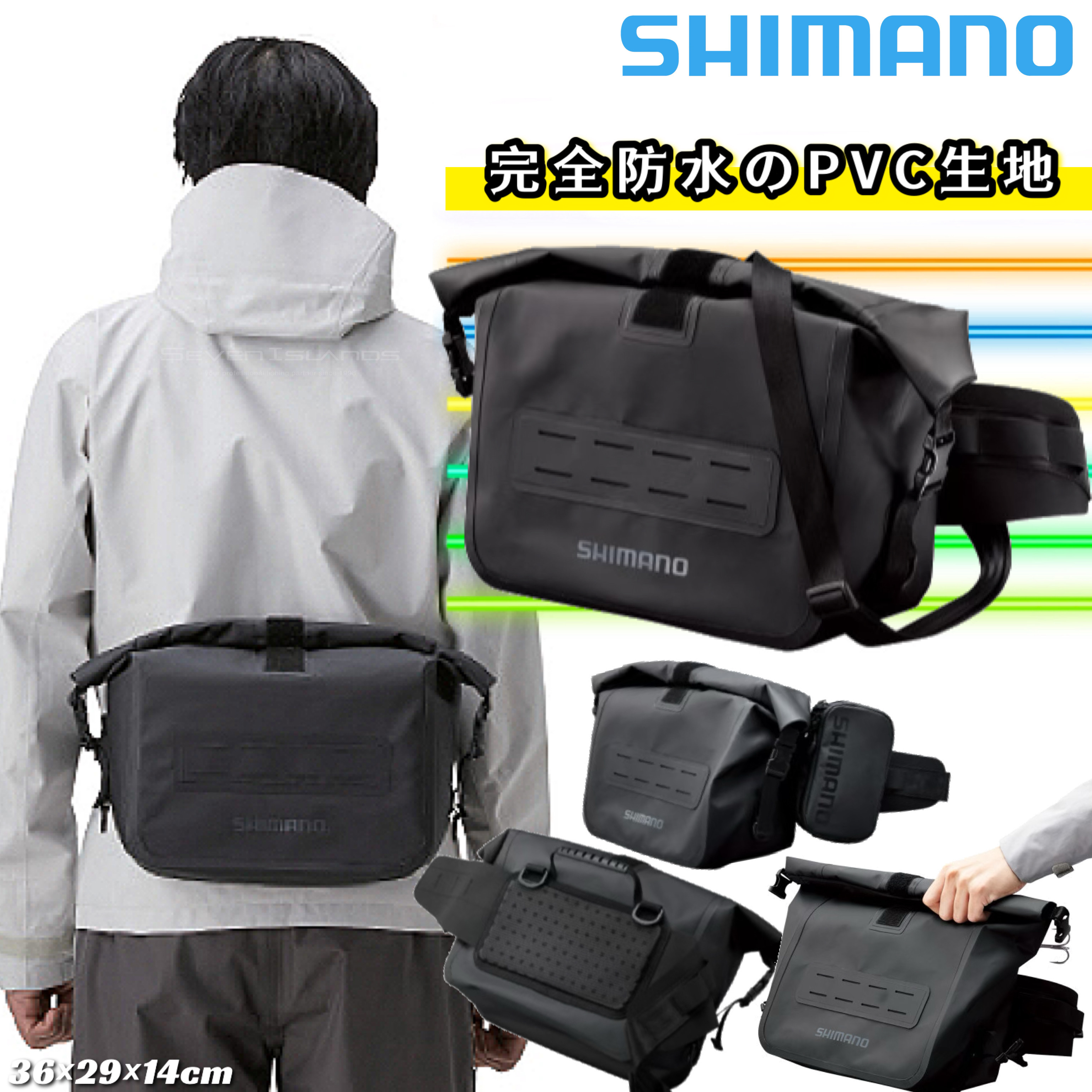 SHIMANO - SHIMANO  シマノ　防水　バック　レインストーム　ヒップバック シマノ レインストームヒップバッグ WB-071N ディープブルー
