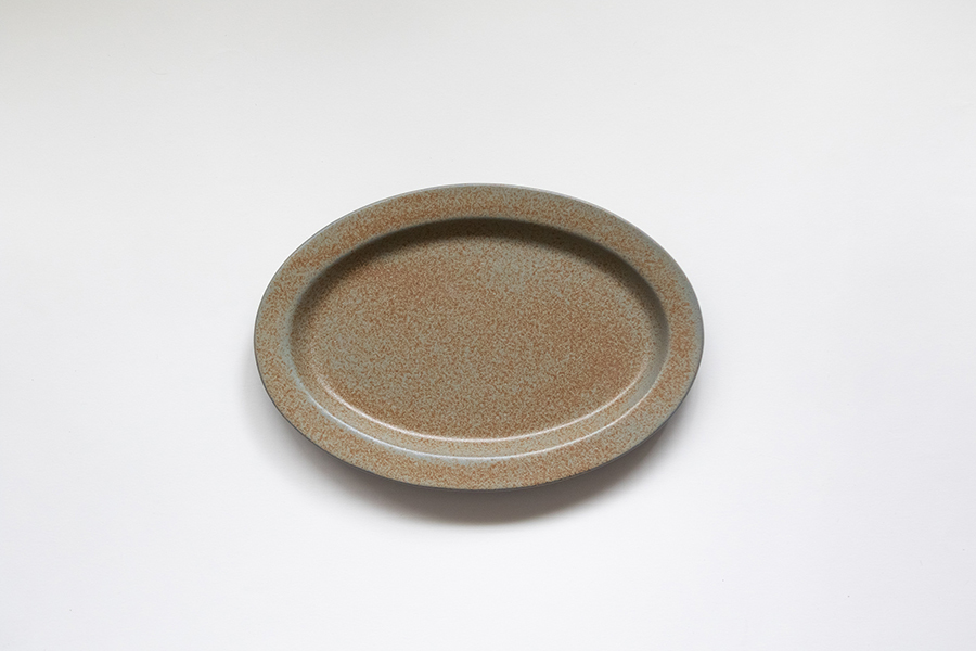 CHIPS-ANCIENT POTTERY 橢圓盤 灰