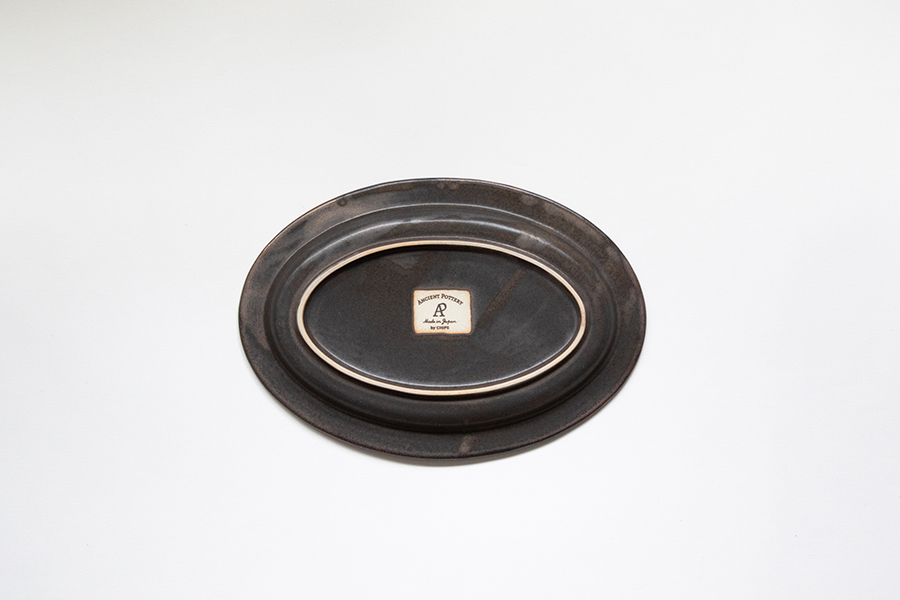 CHIPS-ANCIENT POTTERY 橢圓盤 黃銅
