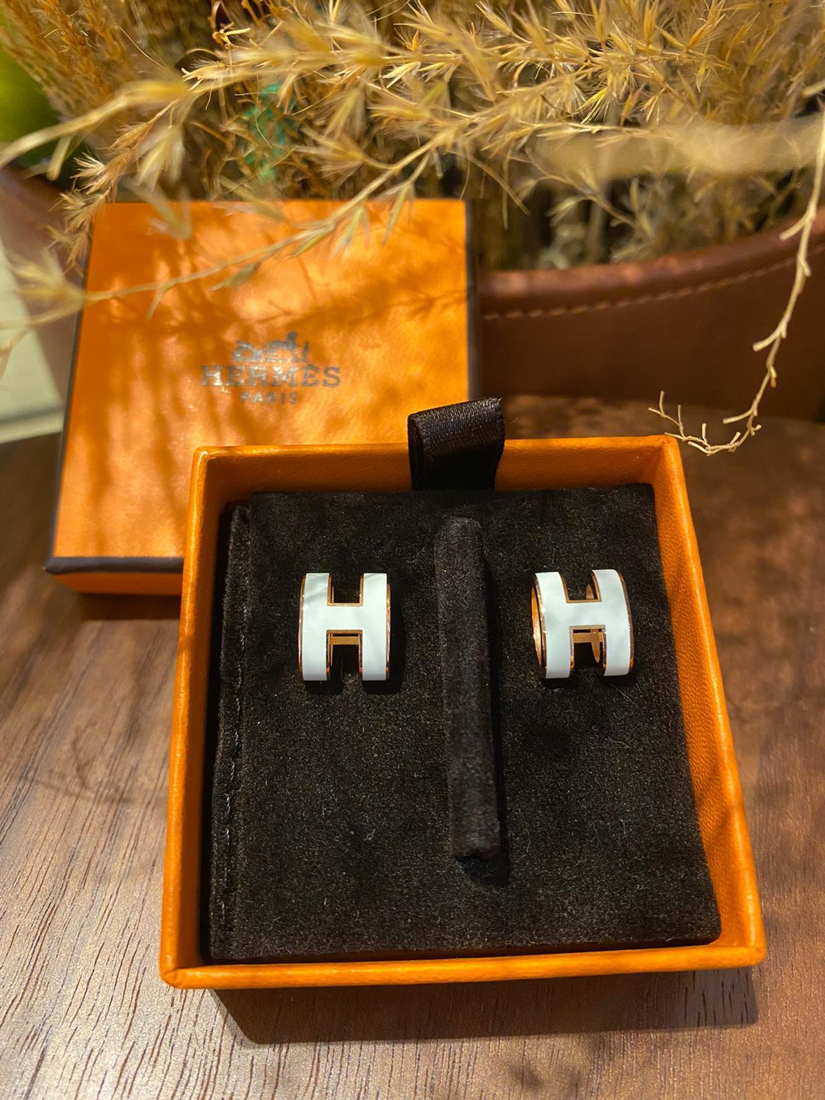 Pop H earrings white CD