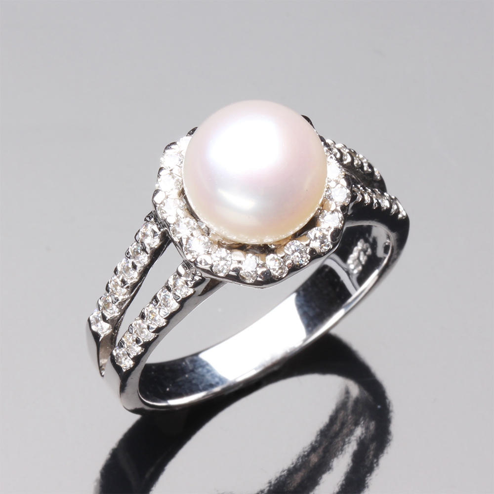 【雅紅珠寶】天然珍珠戒指-925銀飾-珍愛-R0253