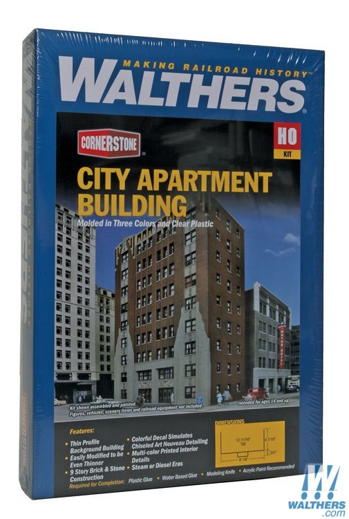 Walthers 933-3770 HO scale, City Apartment Building