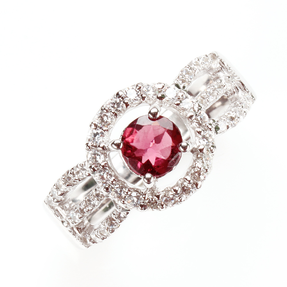 【雅紅珠寶】天然紅碧璽戒指-925銀飾-朱文之軫-R0259