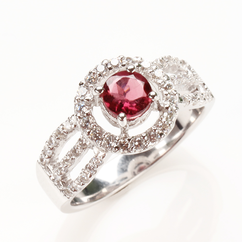 【雅紅珠寶】天然紅碧璽戒指-925銀飾-朱文之軫-R0259