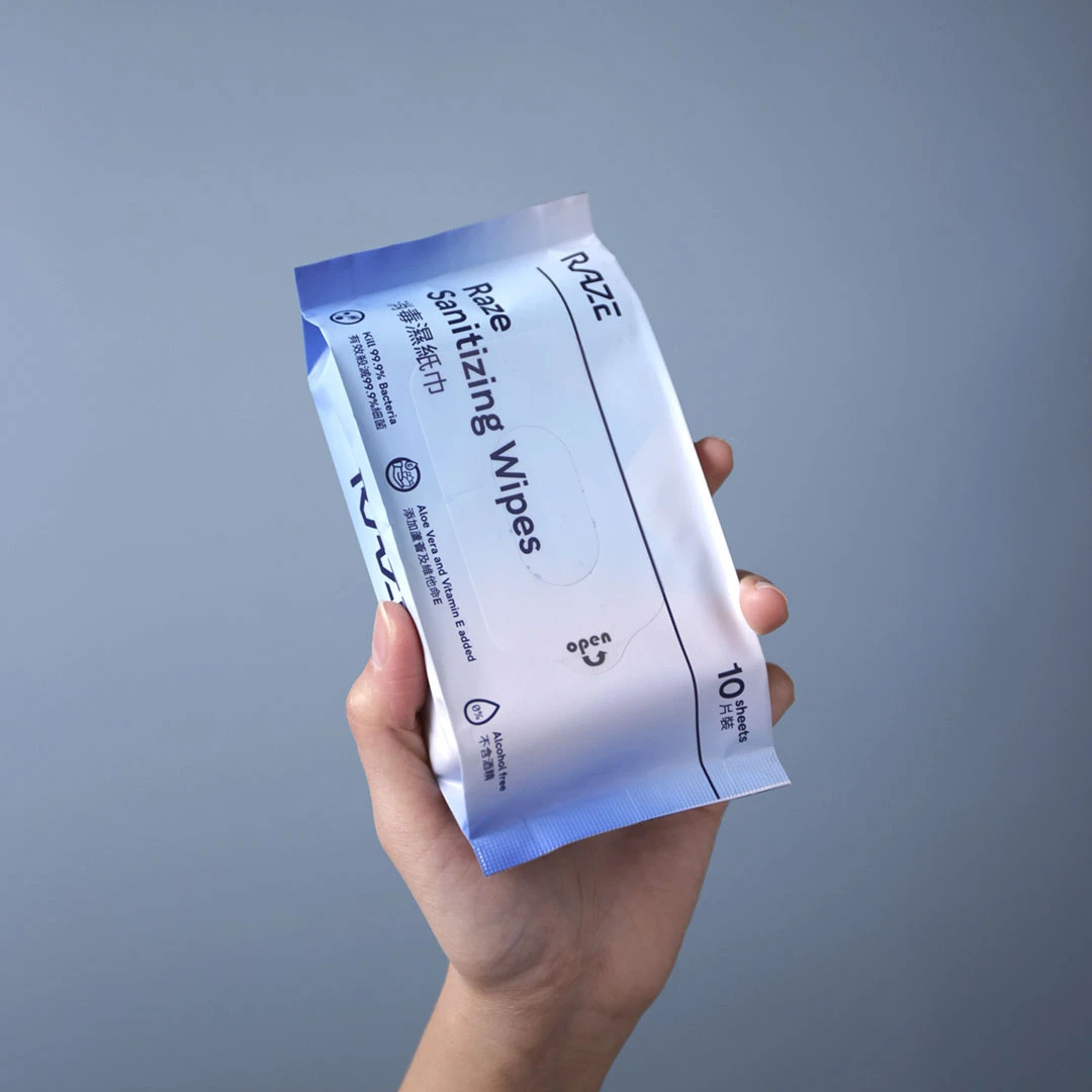 【消毒濕巾】RAZE Sanitizing Wipes-苯扎氯銨【RAZE】60秒內殺滅99.9%病原體