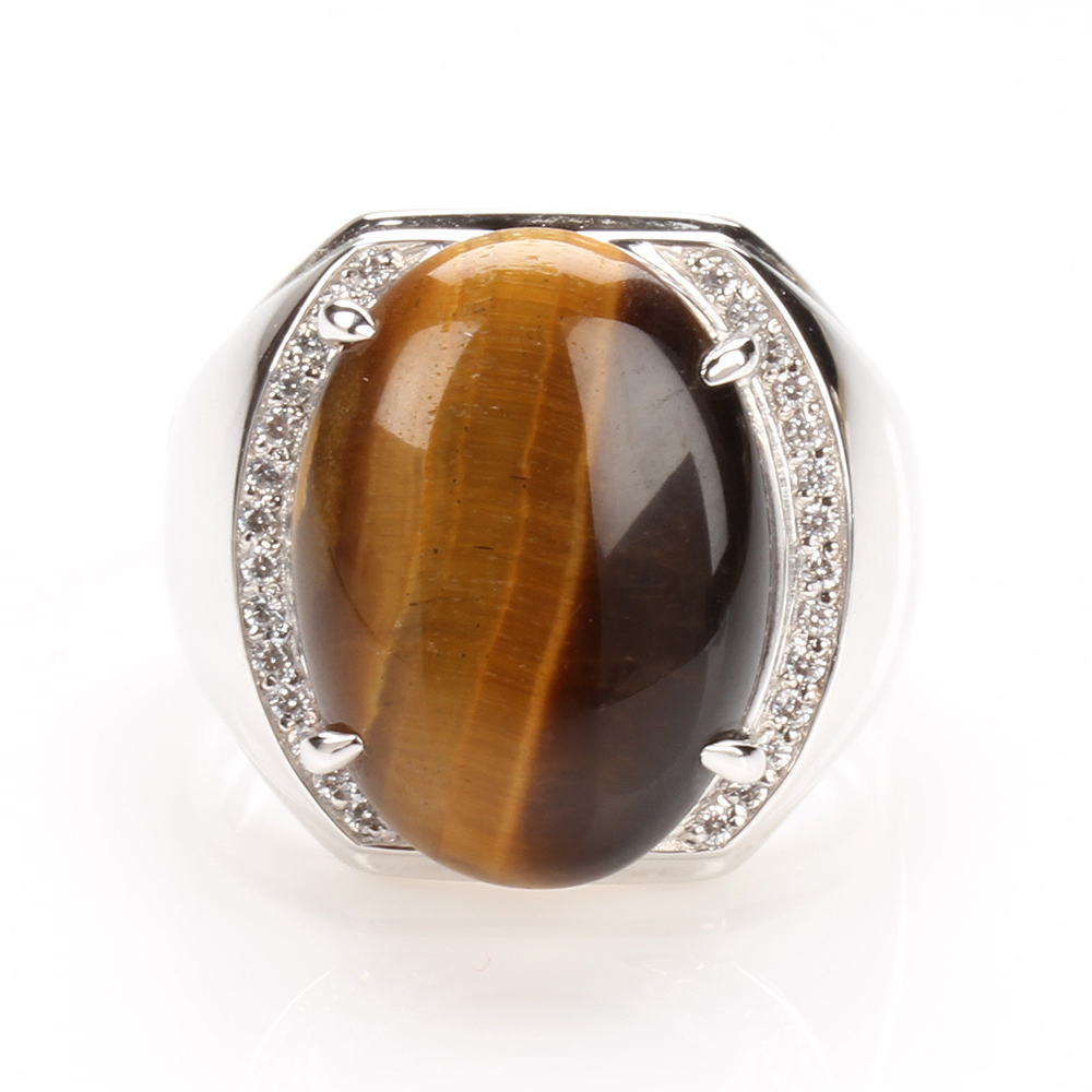 【雅紅珠寶】天然黃金虎眼石戒指-925銀飾-運籌帷幄-R0262