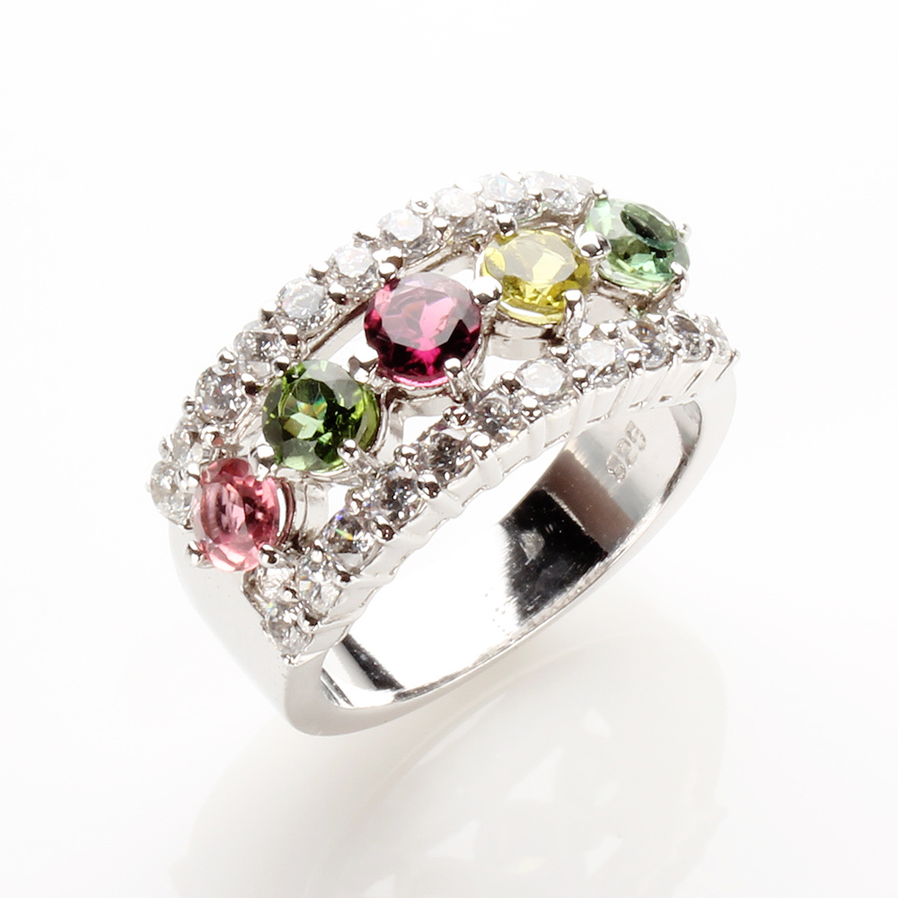 【雅紅珠寶】天然碧璽戒指-925銀飾-春和景明-N0265