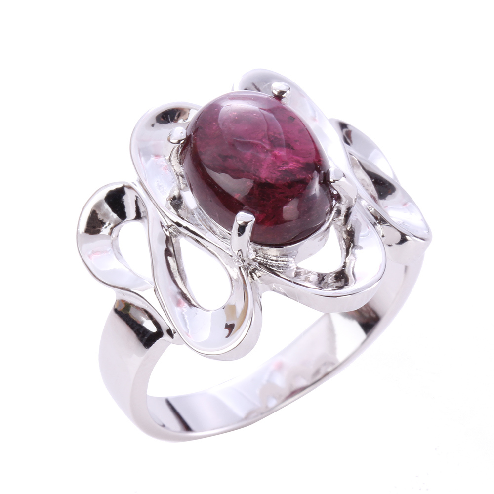 【雅紅珠寶】天然碧璽戒指-925銀飾-紅運呈祥-R0267