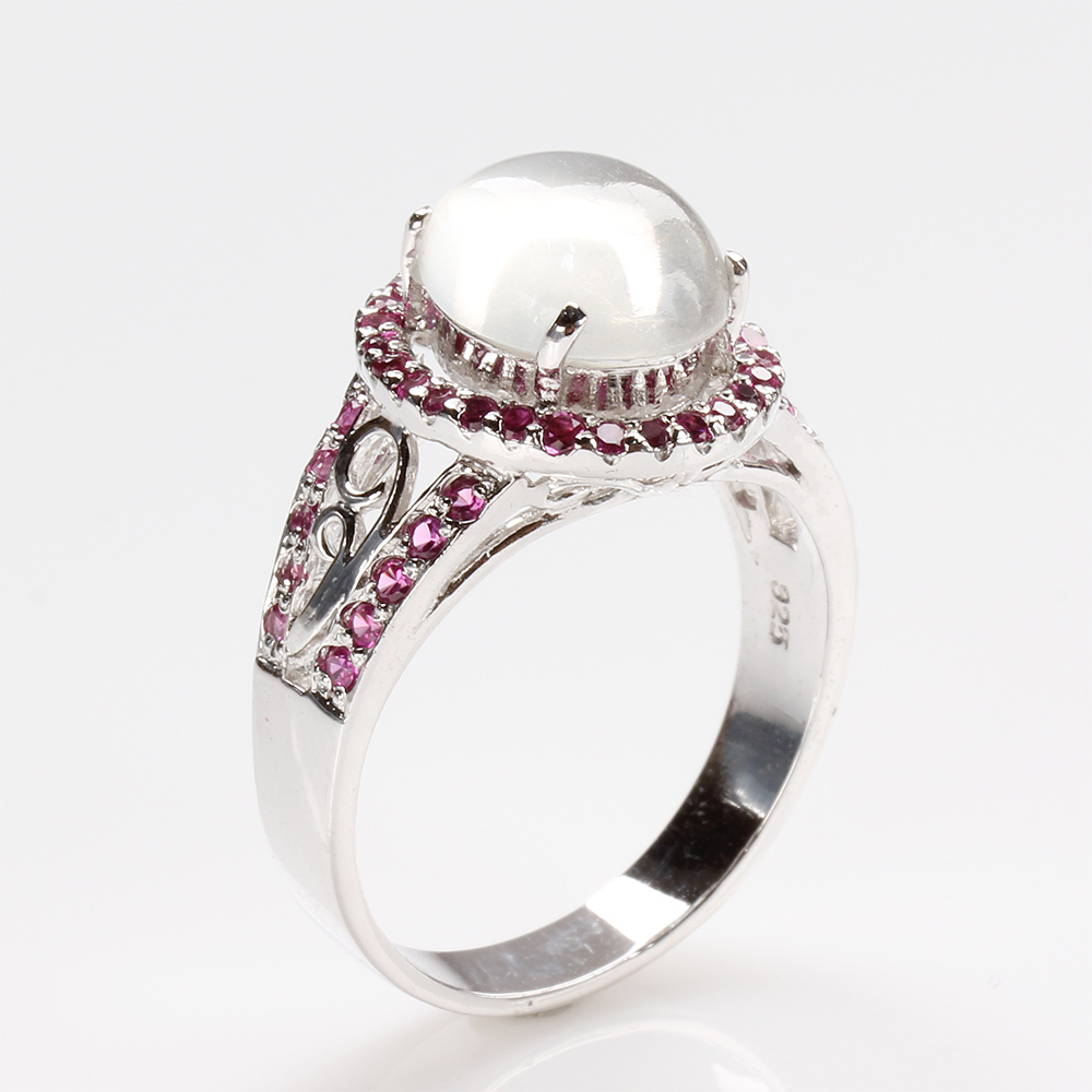 【雅紅珠寶】天然月光石戒指-925銀飾-秀外慧中-R0269