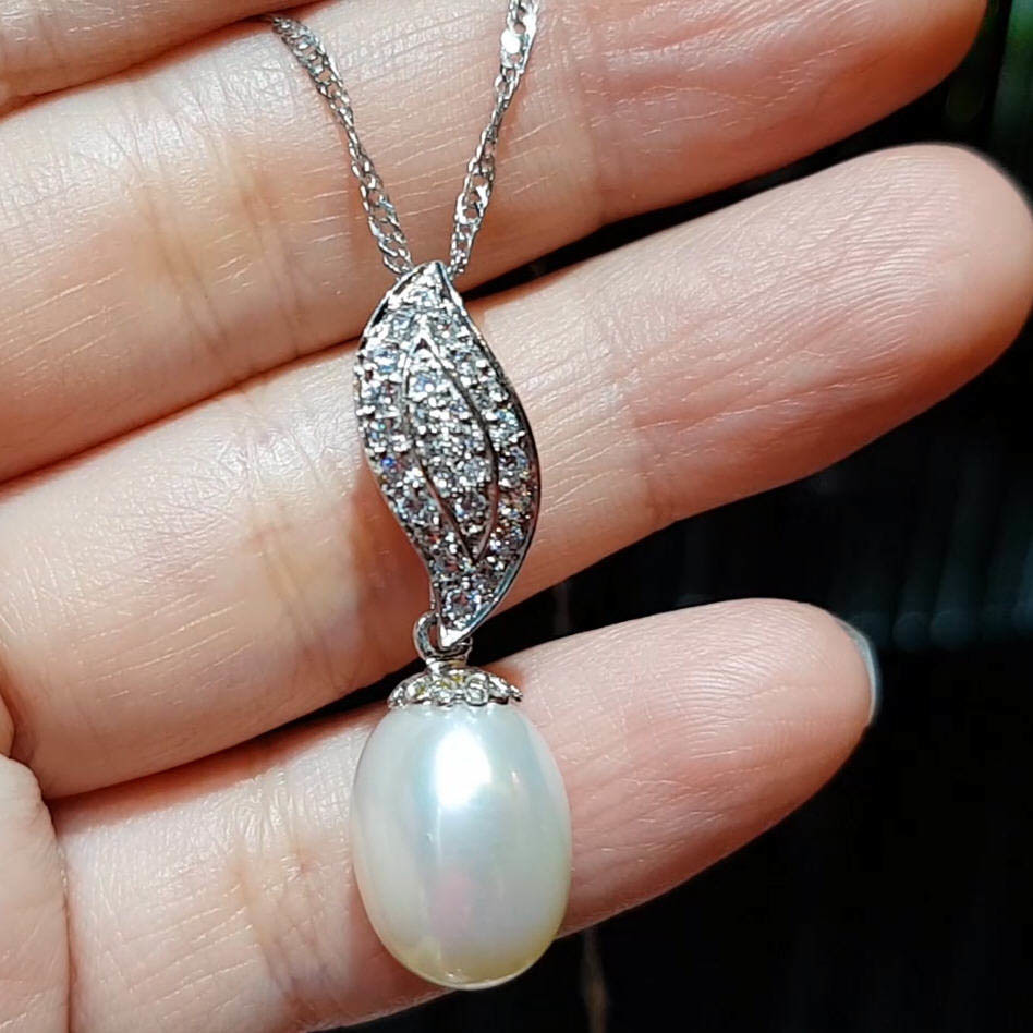 【雅紅珠寶】天然珍珠項鍊-925銀飾-步步蓮花-N0238