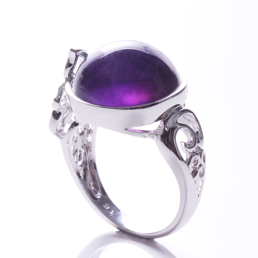 【雅紅珠寶】天然紫水晶戒指-925銀飾-紫色迷情-R0271