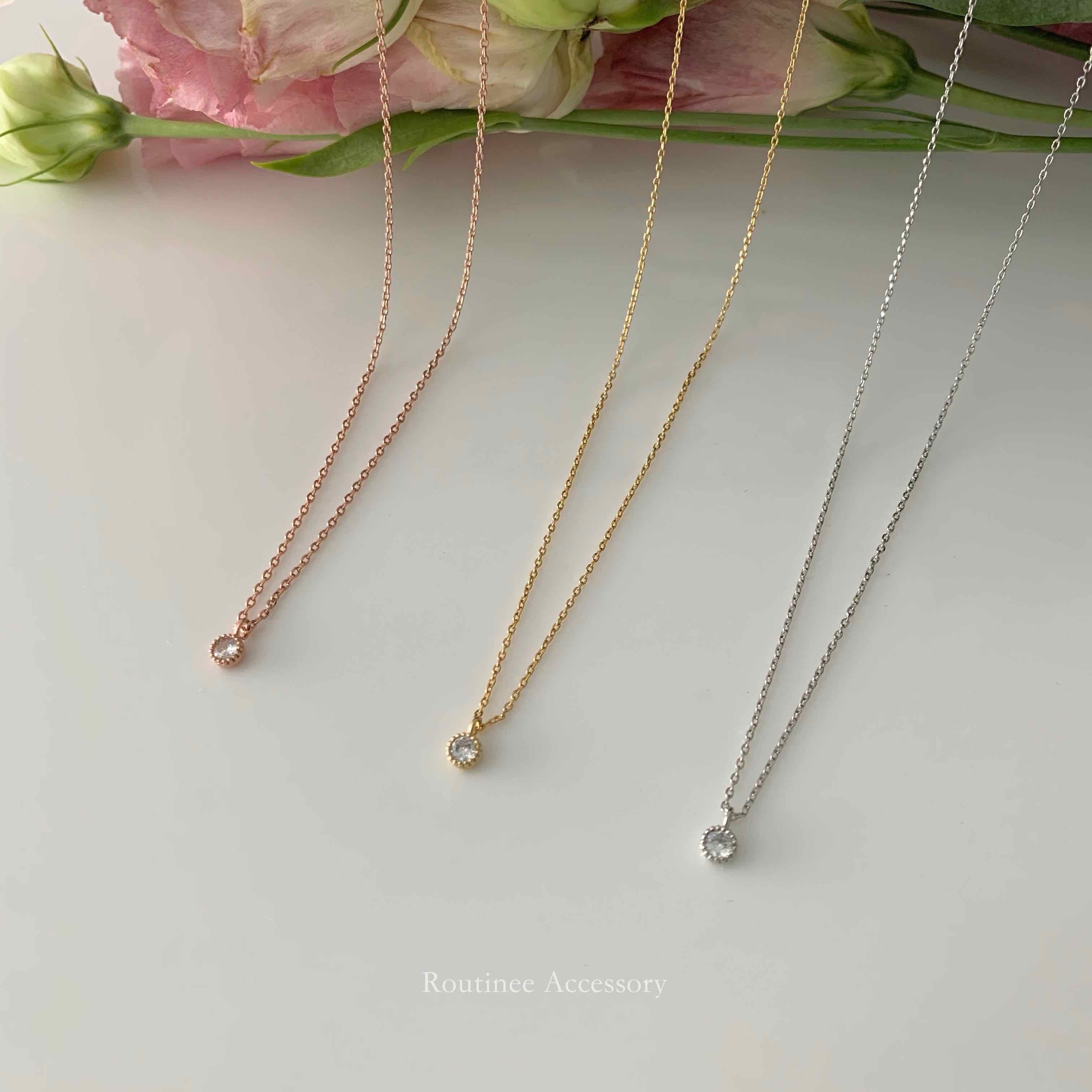 🇰🇷迷你單鑽項鍊｜3 color
