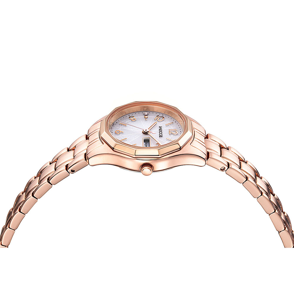 萬年鐘錶 - Citizen - Wicca  清新優雅玫瑰金光動能女錶  KH3-568-11 錶徑26.5MM