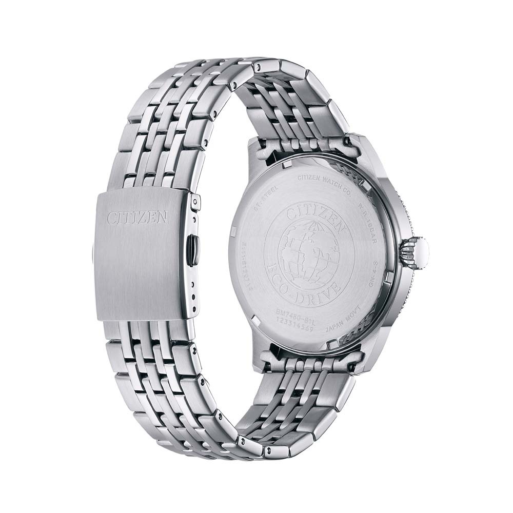 萬年鐘錶 - Citizen 星辰錶  光動能系列  不鏽鋼男錶  BM7480-81L  錶徑42.5MM