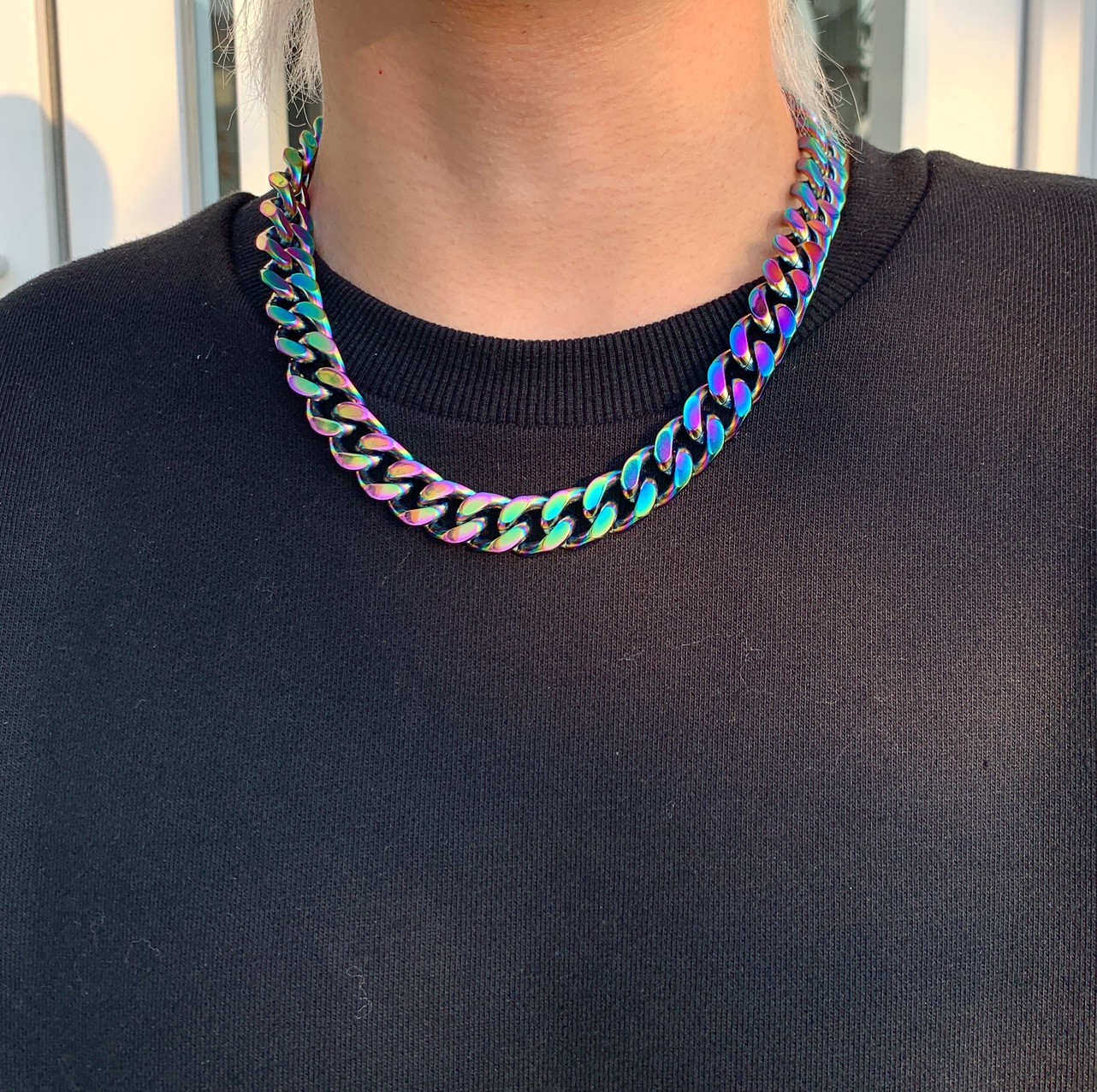 JP 訂製款 絢彩 鈦鋼 重磅 古巴鍊 項鍊 手鍊 鎖釦 彩鈦