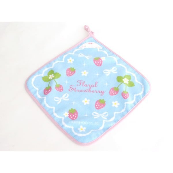【日本Mother Garden】掛式擦手巾-草莓&蝴蝶結