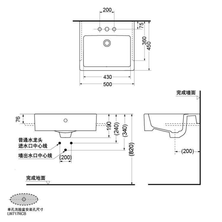Toto LW717RCB Semi-Recessed Washbasin *CEFIONTECT*