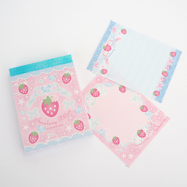 【日本Mother Garden】便條紙-草莓蝴蝶結