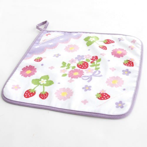 【日本Mother Garden】 掛式擦手巾-草莓&小花 草莓滿版 粉