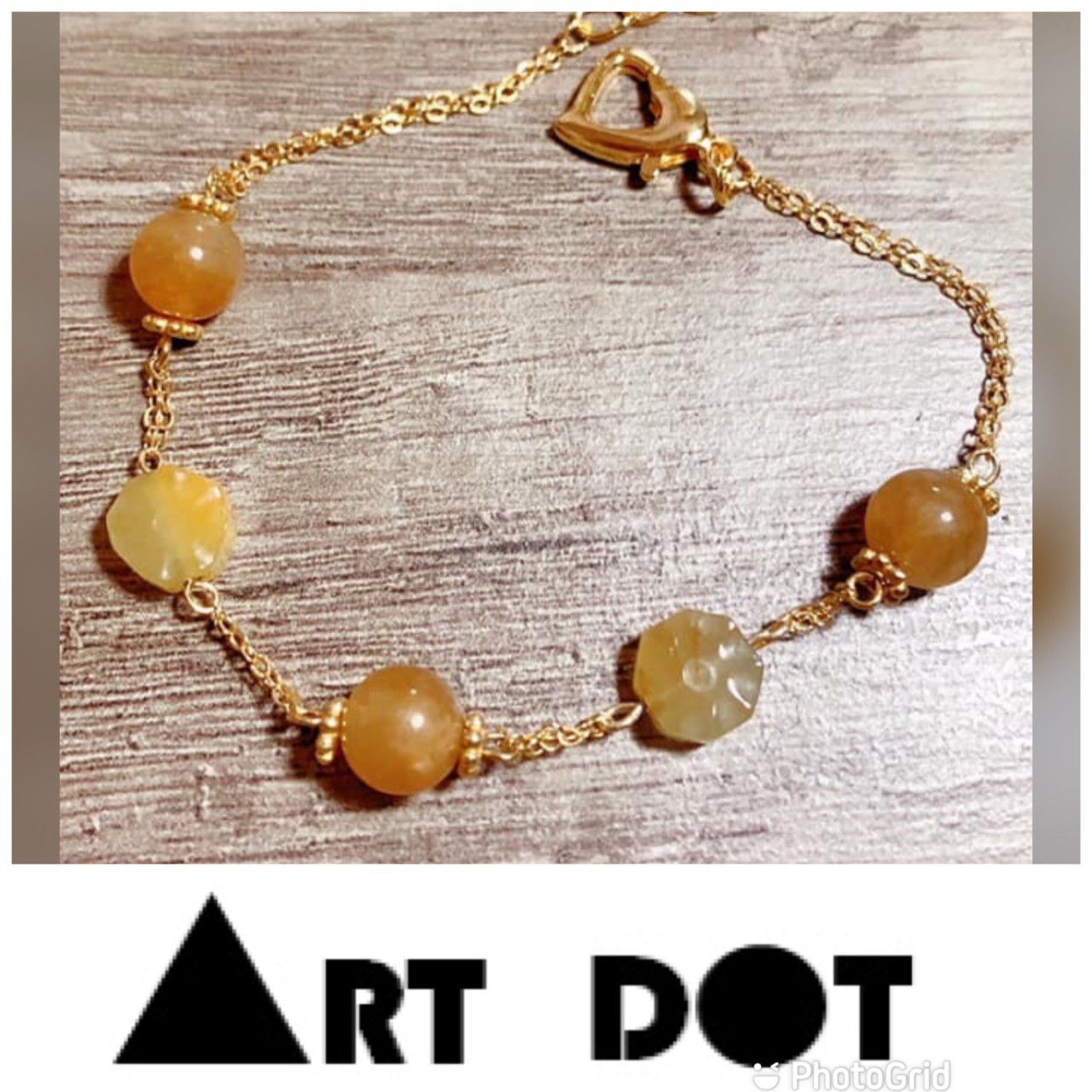 金玉其質丨黃翡小花雕刻與圓珠設計銀手鍊