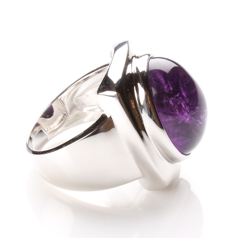 【雅紅珠寶】天然紫水晶戒指-925銀飾-金印紫授-R0275