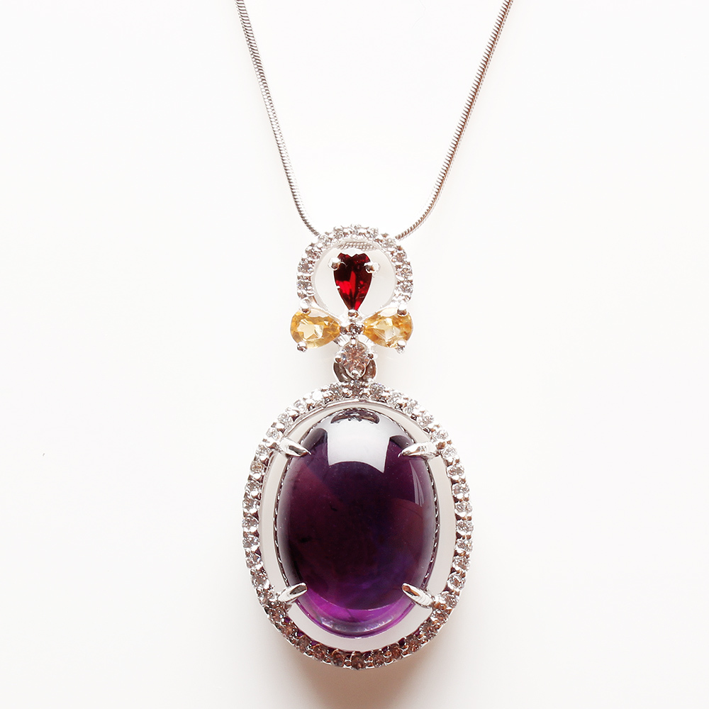 【雅紅珠寶】天然紫水晶項鍊-925銀飾-詠雪之才-N0197